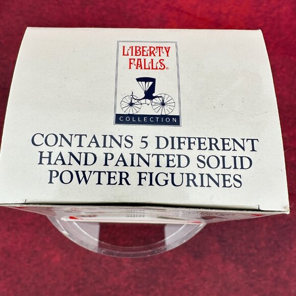 VINTAGE LIBERTY FALLS 5 DIFFERENT HAND PAINTED SOLID POWTER FIGURINES AH195 1999 - Picture 2 of 6